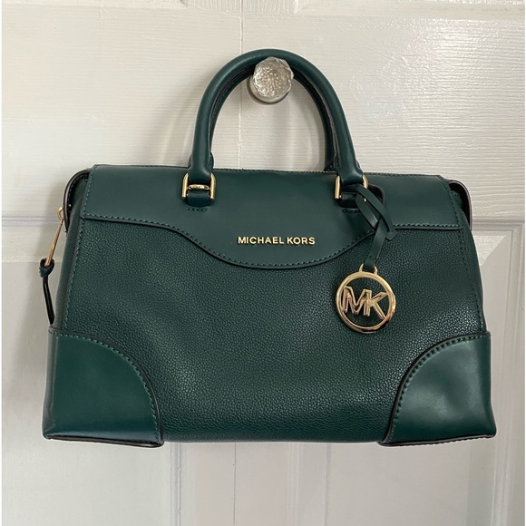 NEW Maya Pebbled Leather Satchel (in rare amazon green) - Picture 11 of 15